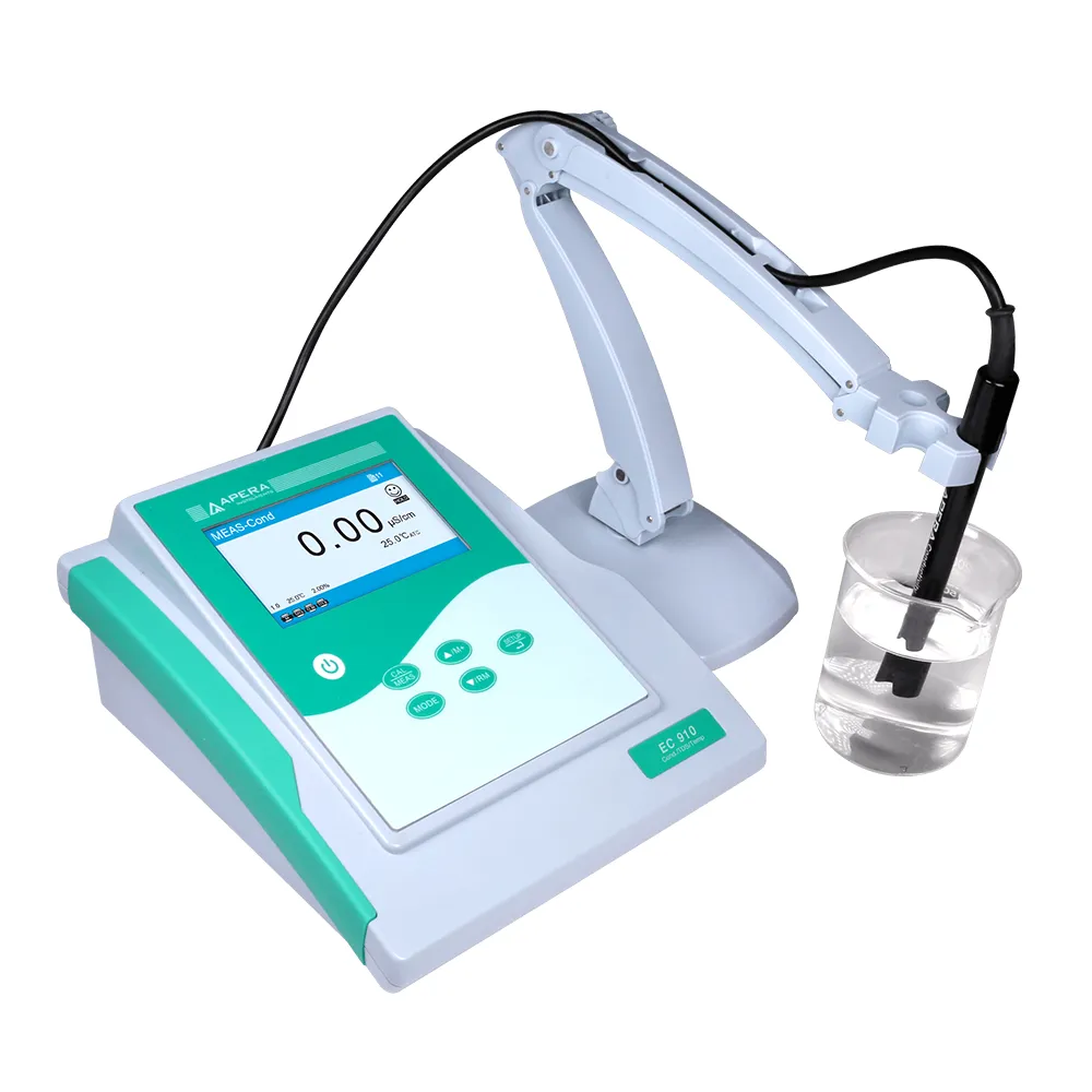 Analisador de condutividade de bancada modelos EC910, EC950 e EC9500