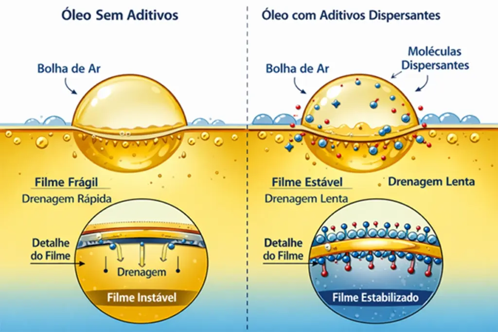 Espuma em lubrificantes: infográfico